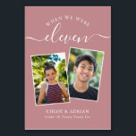 Through the Years Couple Photo Wedding Modern Table Number<br><div class="desc">Reminisce and have some fun with your wedding reception table numbers - These elegant simple table numbers give you the option to include a photograph of the the bride and groom at the same age as the table number, the bride and grooms name/s and the date of their wedding. The...</div>