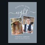 Through the Years Couple Photo Wedding Modern Table Number<br><div class="desc">Reminisce and have some fun with your wedding reception table numbers - These elegant simple table numbers give you the option to include a photograph of the the bride and groom at the same age as the table number, the bride and grooms name/s and the date of their wedding. The...</div>