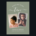 Through the Years Couple Photo Wedding Modern Table Number<br><div class="desc">Reminisce and have some fun with your wedding reception table numbers - These elegant simple table numbers give you the option to include a photograph of the the bride and groom at the same age as the table number, the bride and grooms name/s and the date of their wedding. The...</div>