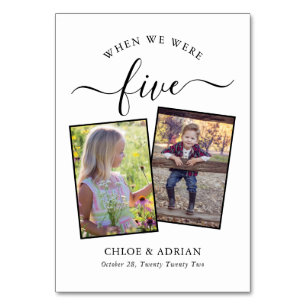 Through the Years Couple Photo Wedding Modern Table Number