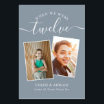 Through the Years Couple Photo Wedding Modern Table Number<br><div class="desc">Reminisce and have some fun with your wedding reception table numbers - These elegant simple table numbers give you the option to include a photograph of the the bride and groom at the same age as the table number, the bride and grooms name/s and the date of their wedding. The...</div>