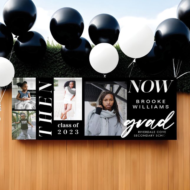 Through the Years - Now & Then Graduation 4 Photo  Banner (Through the Years - Now & Then Graduation 4 Photo Banner)