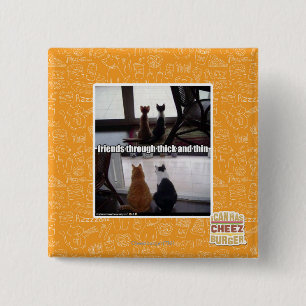 Through thick and thin 15 cm square badge