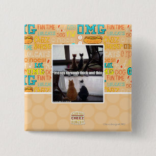 Through thick and thin 15 cm square badge
