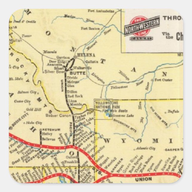 Through train service from Chicago Square Sticker (Front)