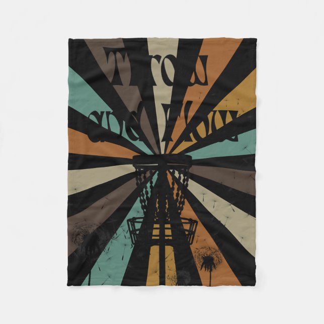 Throw And Flow Disc Golf Boho Retro Nature Chain S Fleece Blanket (Front)