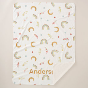 Throw baby rainbow sherpa blanket 