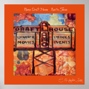 Throw Back Austin Alamo Draught   house print