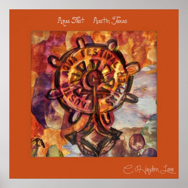 Throw Back Austin Aqua Fest print (Front)