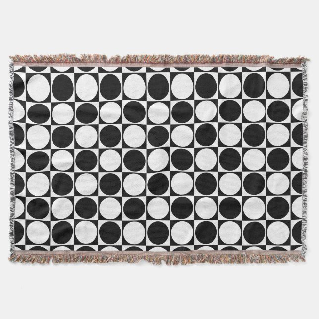 Throw Blanket, Black&White Decorative Design (Front)