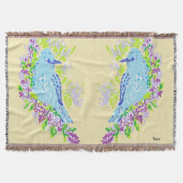 Throw Blanket/ Blue Birds Blanket (Front)