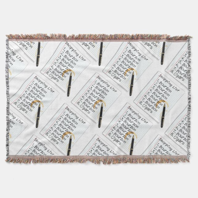 THROW BLANKET - BOURBON LOVERS SHOPPING LIST (Front)
