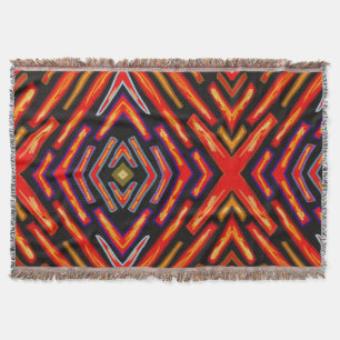 Throw Blanket Fiery Red Orange Black