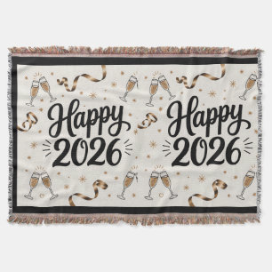Throw Blanket-Happy New Year 2026 Blanket