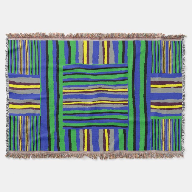 Throw Blanket Kente Stripes (Front)