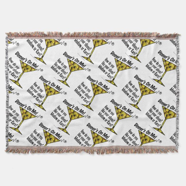 THROW BLANKET - MEDIUM or RARE MARTINI OLIVES? (Front)