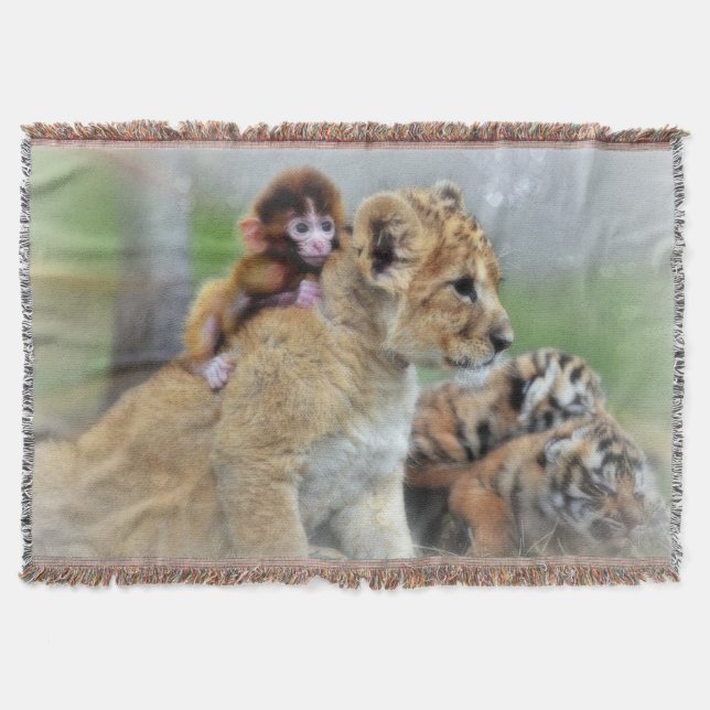 Throw Blanket/Monkey and Tigers Blanket (Front)