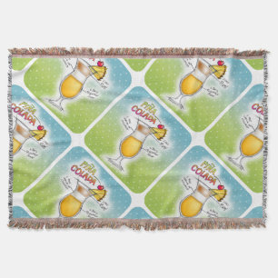 THROW BLANKET - PINA COLADA RECIPE COCKTAIL ART