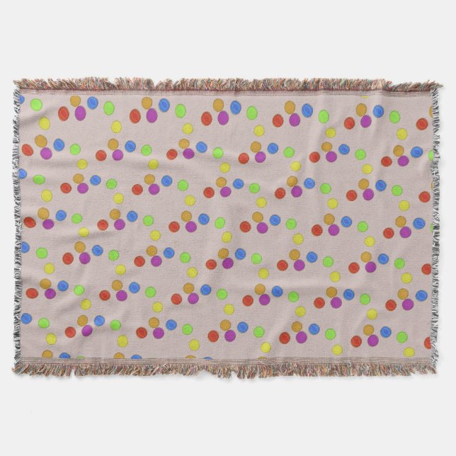 Throw Blanket - Primary Colour Dots (Front)