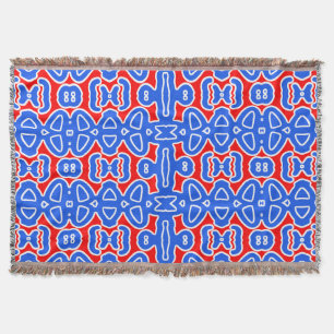 Throw Blanket, Vibrant multicolor fabric pattern   Blanket