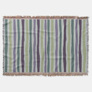 Throw blanket with beautiful stripes, olive green
