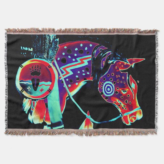 Throw Blanket with "Painted Pony" design (Front)