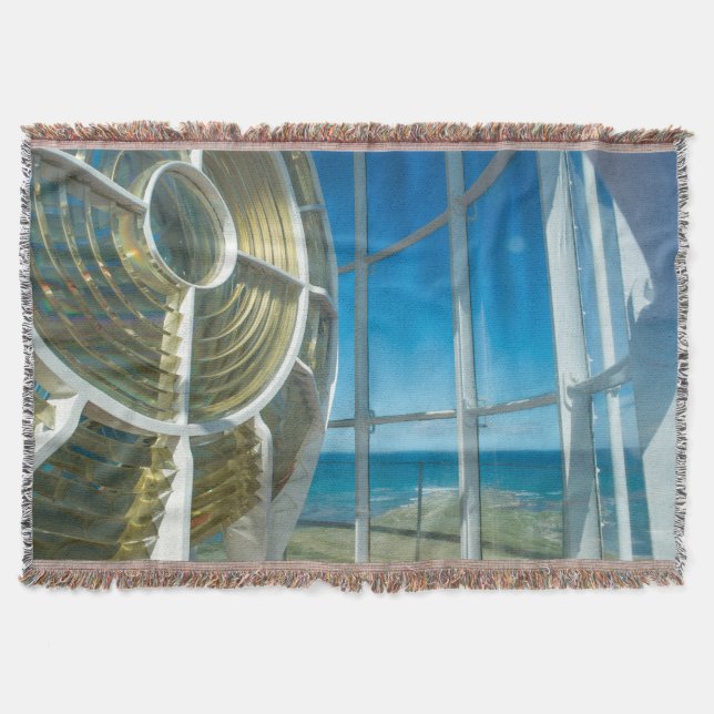 Throw blanket with picture of Light House (Front)