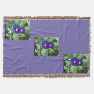 Throw Blanket with Purple Flowers