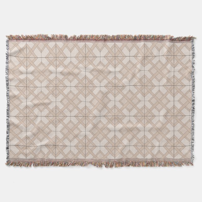 Throw Blanket - Woven Lattice in Three Shades (Front)