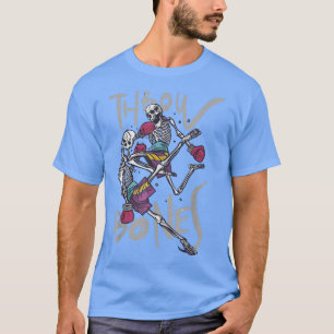 Throw Bones Boxing Skeleton Boxer Martial Arts Gif T-Shirt