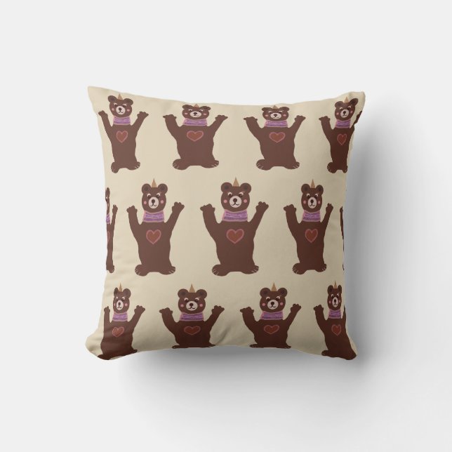 Throw Cushion Brown Bear (Front)