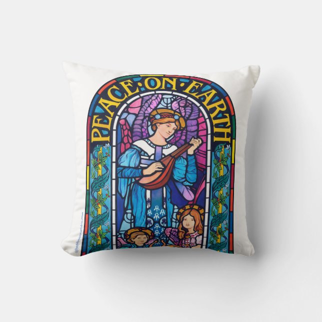 Throw cushion Stained Glass Peace on Earth (Front)