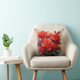  Throw Cushion - The Red Roses Artwork