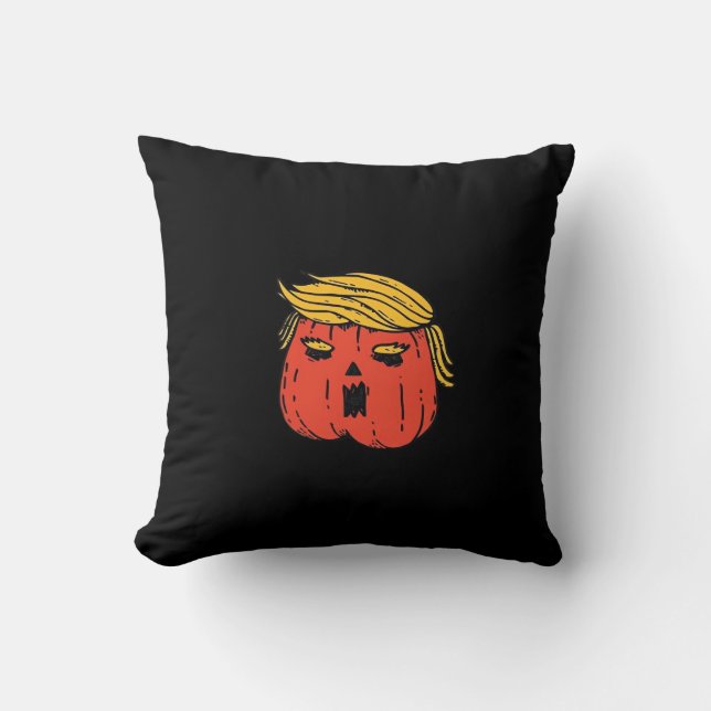 Throw Him Out Like A Pumpkin Trumpkin Halloween El Cushion (Front)