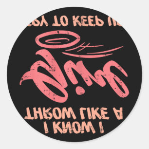 Throw Like Girl Disc Golf Cute Frisbee Golfing Gol Classic Round Sticker