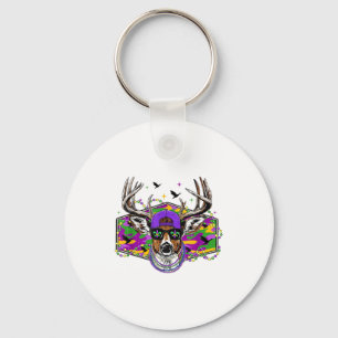 Throw Me Soing Mister Mardi Gras Vibes Camo Deer H Key Ring