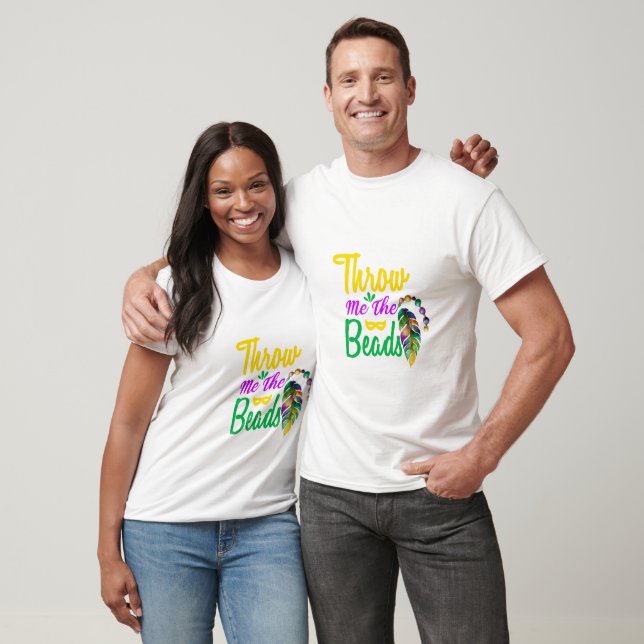 Throw Me The Beads Mardi Gras T-Shirt (Unisex)