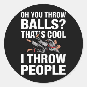 Throw People Martial Arts Karate Yudo Funny Jiu Classic Round Sticker