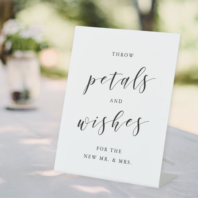 Throw Petals and Wishes Wedding Confetti Send Off Pedestal Sign (Creator Uploaded)