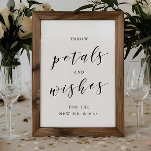 Throw Petals Wishes Wedding Confetti Send Off Sign