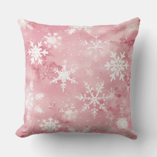 Throw Pillow a snow crystal pattern