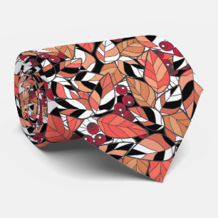 Throw Pillow Abstract cartoon leaves berries black Tie