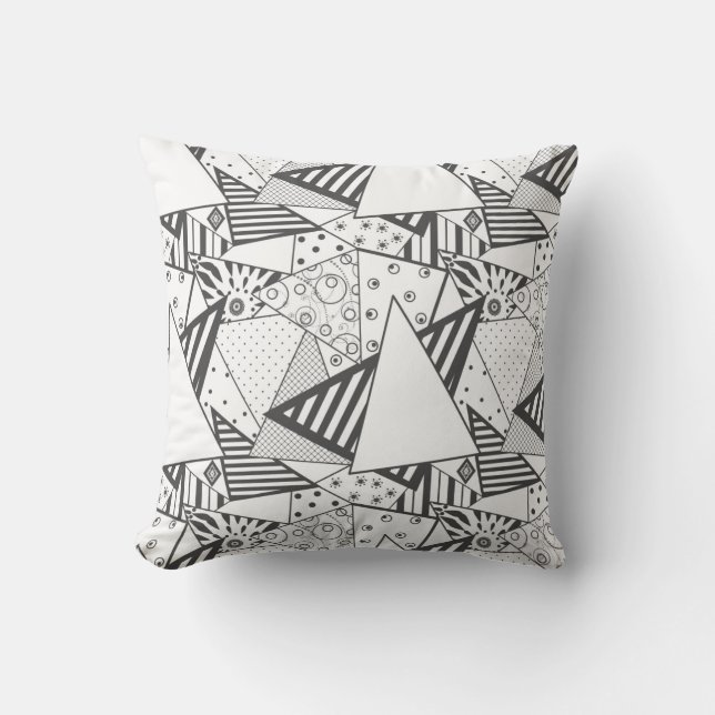 Throw Pillow Abstract quilting patchwork patches r (Front)