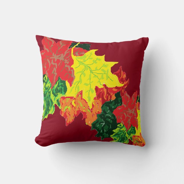 Throw Pillow Autumn Leaves (Front)