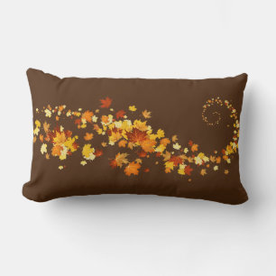 Throw Pillow-Autumn Leaves Lumbar Cushion