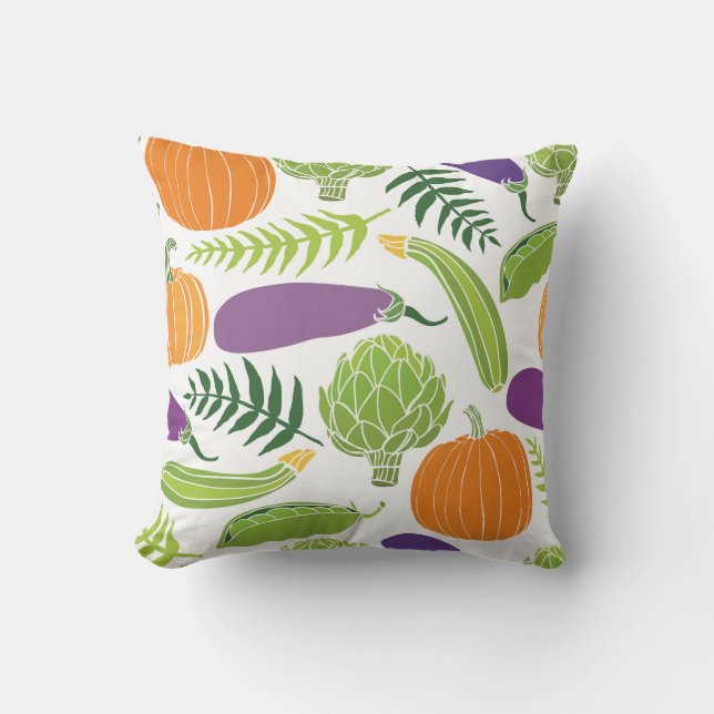 Throw Pillow-Autumn Veggies Cushion (Front)