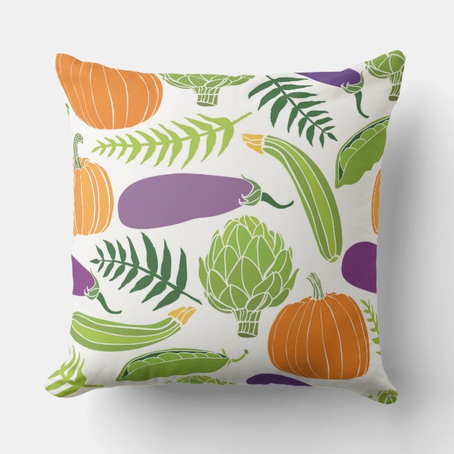 Throw Pillow-Autumn Veggies Cushion (Front)