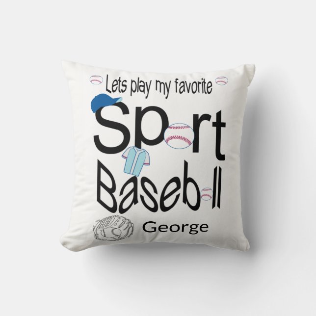 Throw Pillow Baseball Sports (Front)