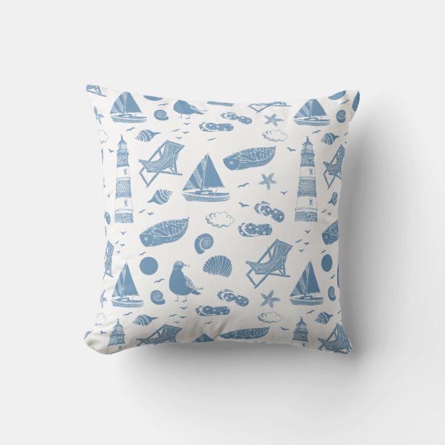 Throw Pillow-Beach Theme Cushion (Front)