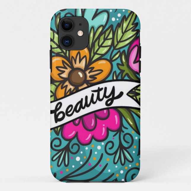 Throw Pillow Beauty with Flowers Case-Mate iPhone Case (Back)
